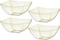 Posh Setting - Gold Glitter Plastic Serving Bowls for Party (16oz - 4 Pack) Square, Disposable, Candy Containers for Candy Buffet