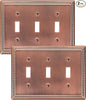 2-Pack Triple Toggle Light Switch Cover Plate, Pearls Decorative Switch Plate Covers, Antique Copper 3 Gang Metal Wall Plate, Corrosion Resistant