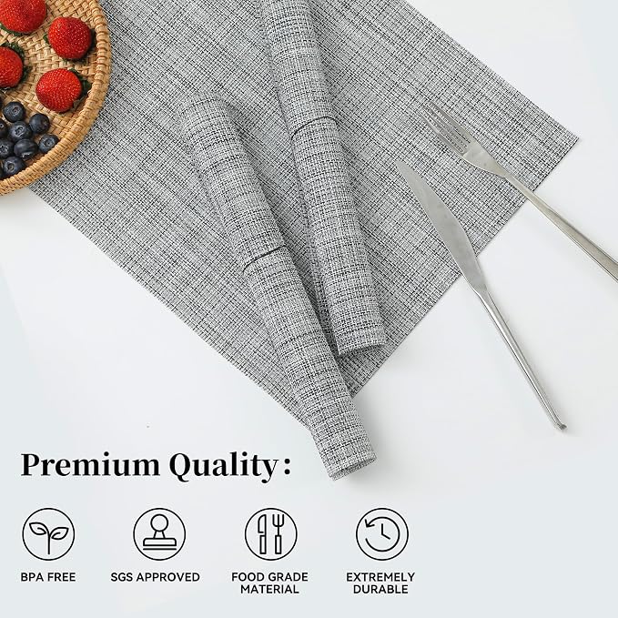 Leetaltree Linen Grey Placemats Set of 12 - Image 2