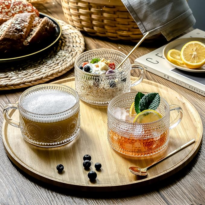 Gezzeny Vintage Glass Coffee Mugs - Image 2