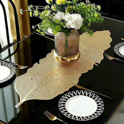 FAVE Gold Table Runner 36 Inches Musaleaf Dining Table Runner | Heat Resistant by FAVE