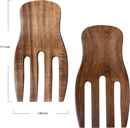 Wood Salad Hands for Tossing and Serving Salads, Wooden Salad Tongs for Salad - Image 7
