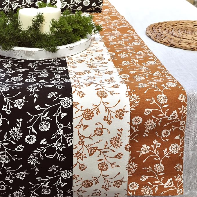 Floral Table Runner Vintage Flowers Botanical Design Rustic Vintage Grand - Image 6