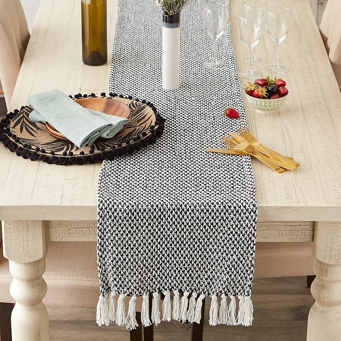 DII Woven Basics Collection 100% Cotton Knit Table Runner - Image 2