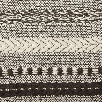 DII Farmhouse Braided Stripe Table Runner Collection, Dark Brown - Image 3