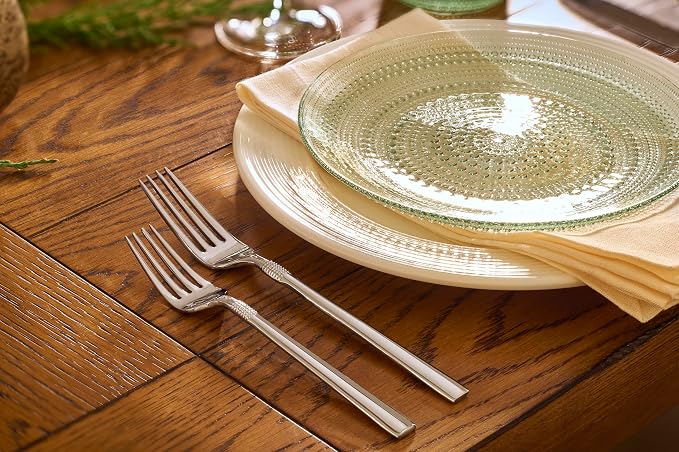 Fortessa Jupiter Hobnail Glass, 10.5" Dinner Plate, Sage Green - Image 3