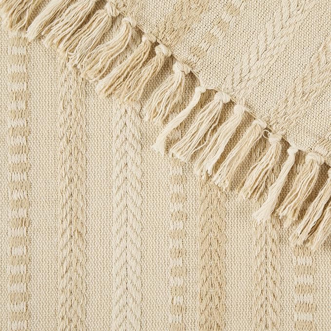 DII Farmhouse Braided Stripe Table Runner Collection, Vintage Linen - Image 3