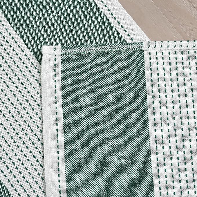 Artoid Mode Forest Green Farmhouse Rustic Table Runner, Seasonal Macrame Fabric - Image 6