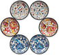 Handmade Ceramic Dipping Bowls – Set of 6, 2.5 Oz Small Sauce Dishes, Colorful Pinch Bowls, Charcuterie Serving Bowls, Microwave & Dishwasher Safe (IZNIK CARNATION)
