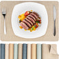 Heat Resistant Placemats Set of 6, 17x12in Waterproof Wipeable Faux Leather Non Slip Table Mats, Easy to Clean, Stain Resistant, for Kitchen Dining Room– Taupe