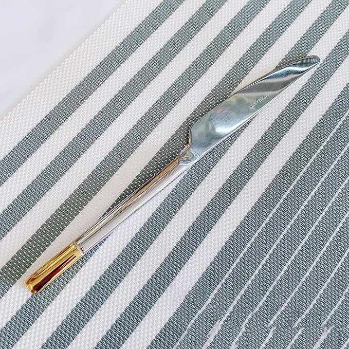 Silverware Set Service for 10, IKXO 40-Piece Modern Stainless Steel Flatware - Image 7