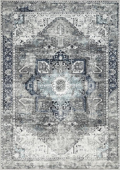 Keen Home Design 3x5 Rug - Machine Washable Entry Rug with Non-Slip Backing, Ideal for Enteryway, Kitchen, Bathroom, Laundry Room - Vintage, Easy Clean, Durable, Low Pile - (3' x 5')