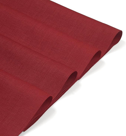 D'Moksha Homes Linen Red Placemats Set of 4-100% Pure Linen Placemats 14 x 19 Inch for Valentines, Spring - Handcrafted and Machine Washable