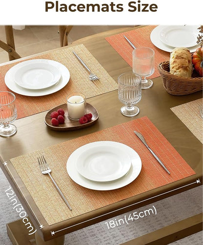 Leetaltree Gradient Burnt Orange Woven Placemats Set of 8 - Image 7