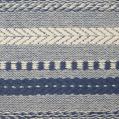 DII Farmhouse Braided Stripe Table Runner Collection, French Blue - Image 3