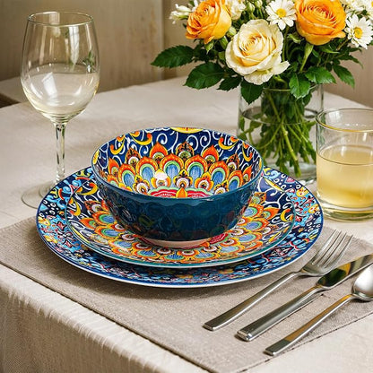 18 Pieces Dinnerware Sets, Porcelain Dishes Set - Image 2