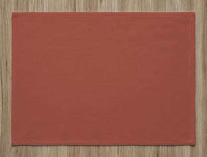 Calicot Placemats Set of 6 100% Cotton Washable Cloth Place Mats, Reusable Table Mats for Spring/Summer & Christmas Decorations Kitchen Dining Party Wedding (Burnt Sienna Brown, 13" x 19")