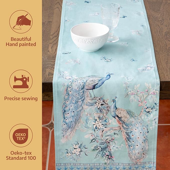 Maison d' Hermine Table Runner 100% Combed Cotton 14.5"x108" | Table Runners - Image 2