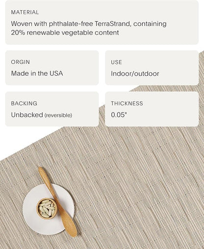 Chilewich Bamboo Placemats Set of 4 - Woven Oval Placemats - Reusable, Stain-Resistant, Indoor/Outdoor Tabletop Protection - 19" x 14" - Oat