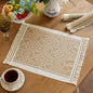 Coffee Scroll Linen Table Runner by UWWGKK