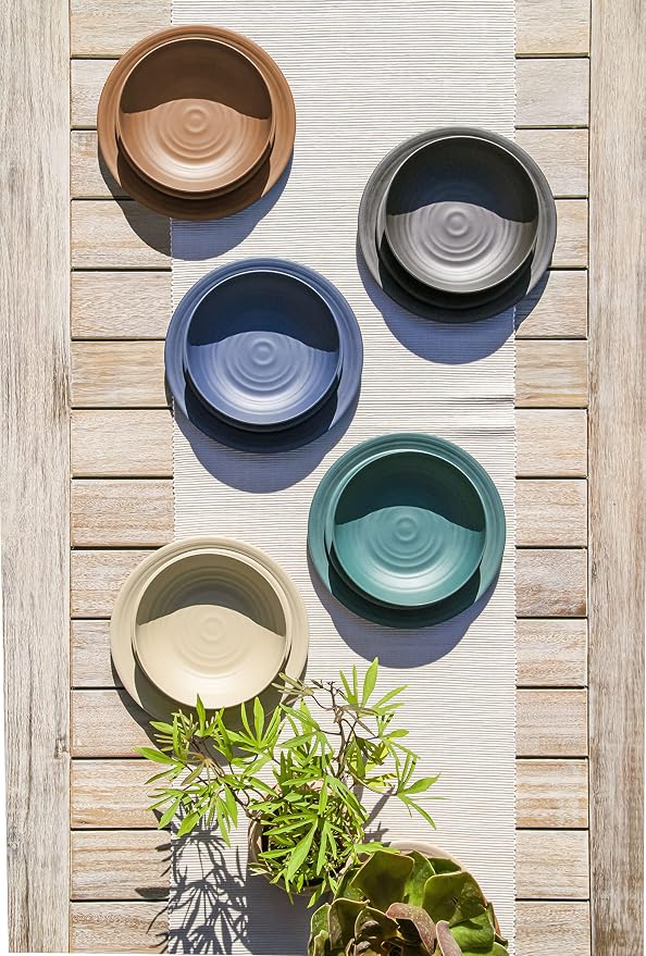 Matte Artisan 8'' Durable Planta Low Bowls, Shatter-Resistant and - Image 3