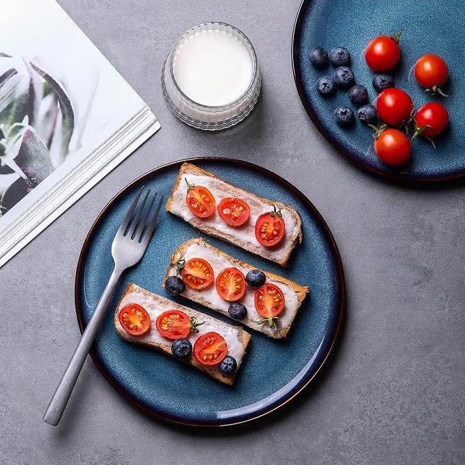 LERATIO Ceramic Dinner Plates Set of 4, 10.5 Inch Reactive Glaze Plate Sets | - Image 8