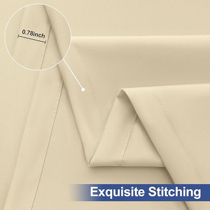 homing 2 Pack Rectangle Table Cloth, Elastic Fitted Fabric Tablecloth Fits for 8 Foot Folding Tables, Washable Table Cover for Picnic, Camping, Indoor & Outdoor (Champagne, 30" x 96")