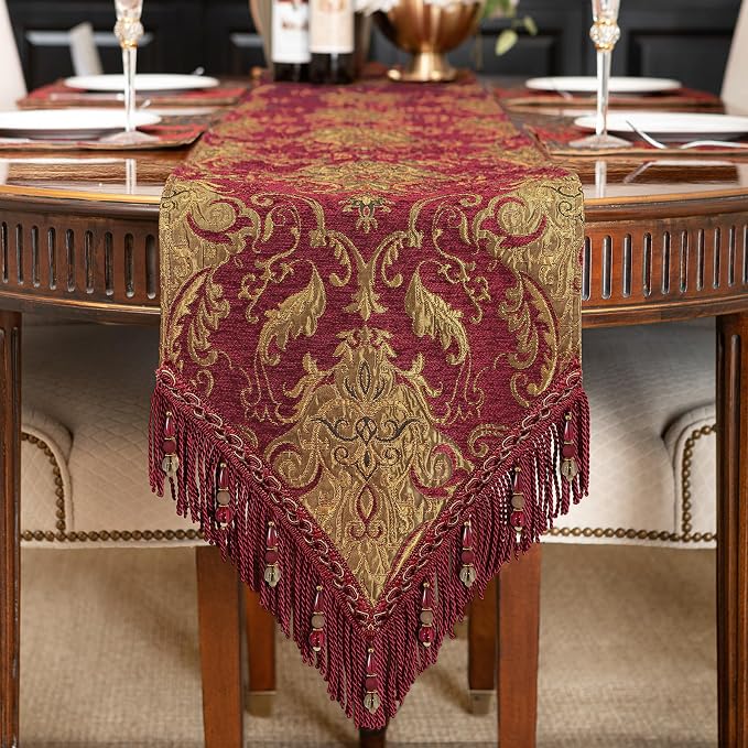 Loom and Mill Luxury Vintage Chenille Table Runner 72 Inches Long, 13x72 inch by LoomandMill