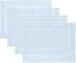Solino Home Linen Placemats Set of 4 - Classic Hemstitch Light Blue Placemats 14 x 19 Inch - 100% Pure Linen Table Mats for Winter, Spring, Easter