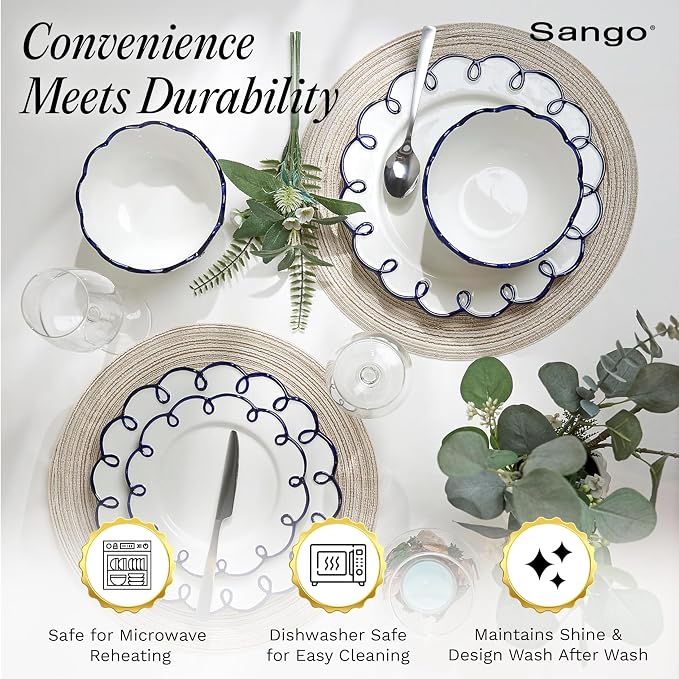 Sango 12-Piece Stoneware Dinnerware Set - Image 4
