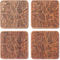 Nashville, TN Map Coaster by O3 Design Studio, Set of 4, Sapele Wooden Coaster with city map, Multiple city optional, Handmade