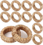 ALPHA Living HOME Decorative Napkin Rings Set of 12 - Handmade Rattan Napkin Holders - Cane Serviette Rings for Table Decor - Bulk Pack for Parties, Weddings, Dinners, Family Gatherings (Natural)