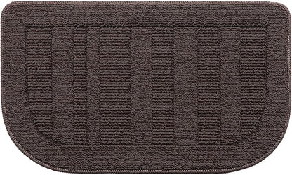 BEQHAUSE 30x18 Inch Kitchen Rug Mat Durable Kitchen Rugs Non-Slip Washable Absorbent Kitchen Mats for Floor Dirt-Resistant Semicircular Kitchen Mat (Brown)