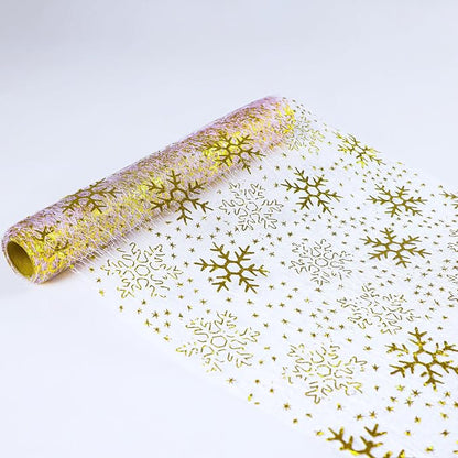 Snowkingdom 2 Pcs Christmas Snowflake Gold Table Runner Sparkly Golden Metallic - Image 4