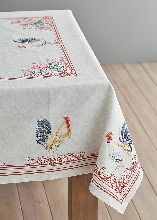 Maison d' Hermine Table Cloth Rectangle Table 100% Cotton 60 x 108 Inches Tablecloth Reusable Decorative for Dining Room Farmhouse Home Valentines Day Decorations Spring Summer - Campagne