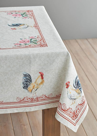 Maison d' Hermine Table Cloth Rectangle Table 100% Cotton 60 x 108 Inches Tablecloth Reusable Decorative for Dining Room Farmhouse Home Valentines Day Decorations Spring Summer - Campagne