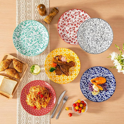 vancasso 10.25" Ceramic Dinner Plates Set of 6, Muted Vintage | Microwave - Image 9