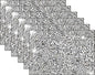 Silver Heat Resistant Square Placemats - Set of 6 with Rhinestone Decor and Sparkly Bling