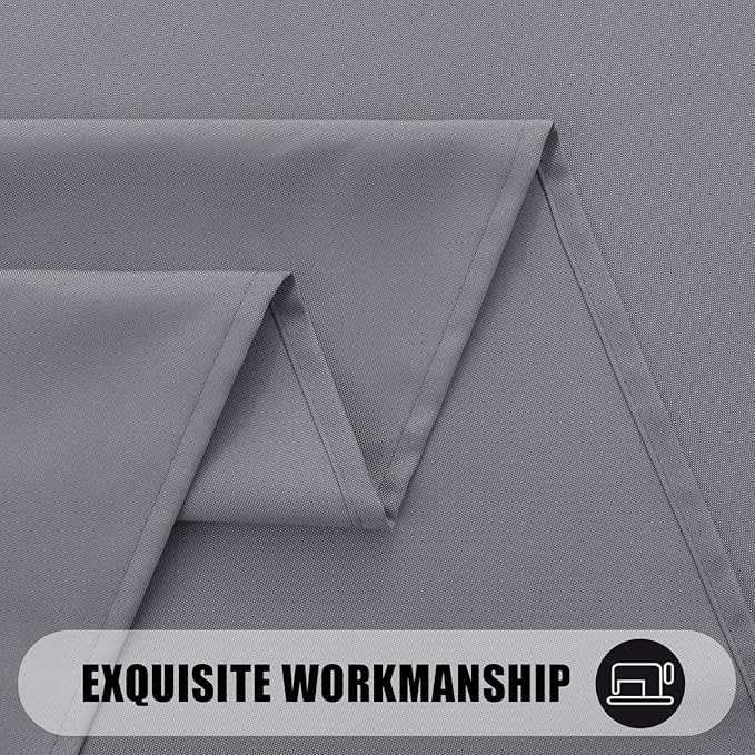 Smiry Rectangle Table Cloth, Waterproof Anti-Scratch Polyester Tablecloth, Decorative Washable Fabric Table Cover for Dining, Buffet, Parties and Outdoor, 60x102, Grey