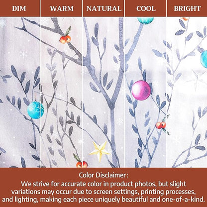 Maison d' Hermine Table Cloth Round Table 100% Cotton 69 Inches Fall Tablecloth Reusable Everyday Use for Thanksgiving Christmas Decorations Dining Farmhouse Party (Fairy Christmas)