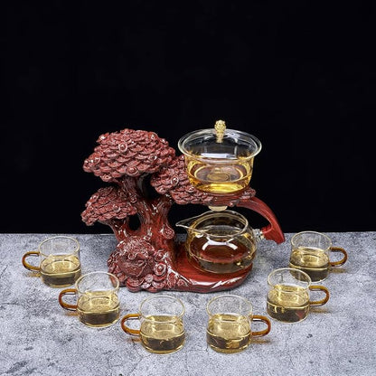 Zurucily Glass Teapot Set with Infuser Semi Automatic Tea Set Magic Teapot - Image 6