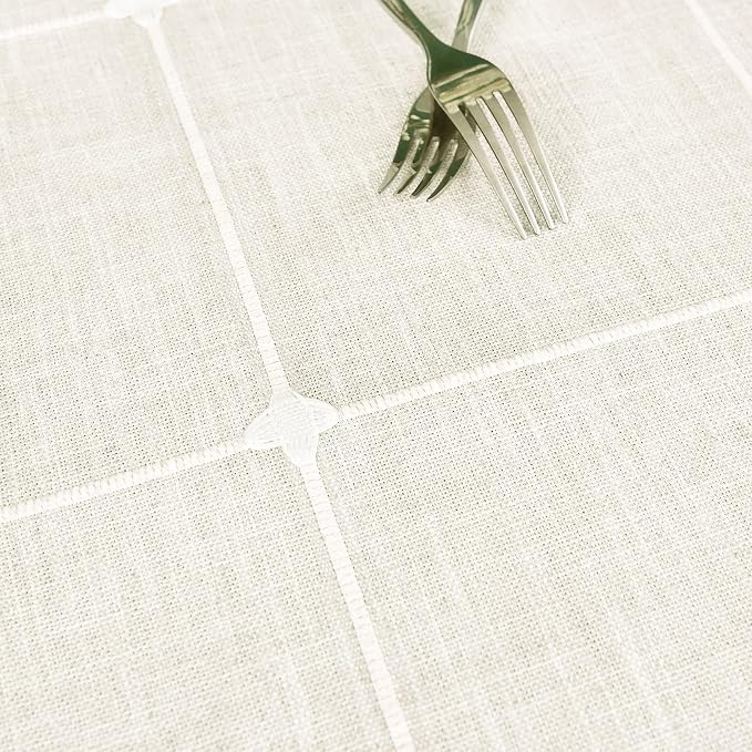 NEWISHER Rustic Embroidered Plaid Cloth Small Table Runner 36 inches | - Image 5