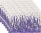 Placemats,Lavender Flower Placemats 12x18 Inch Waterproof Non-Slip Washable Table Mats for Kitchen Dining Party Table Decor,Set of 6