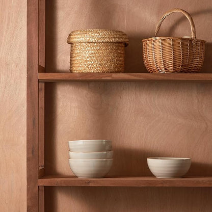 Bico Light Beige 24oz Stoneware Cereal Bowls Set, Microwave and Dishwasher Safe - Image 3