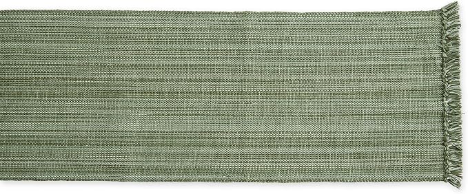 DII Variegated Tabletop Collection, Table Runner, Artichoke Green - Image 2