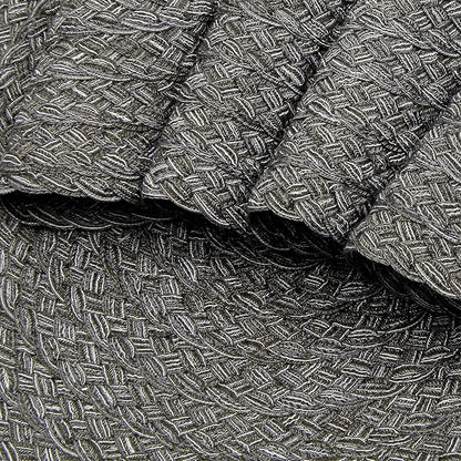 SHACOS Round Braided Placemats Set of 6 Thick Woven Placemats Washable 15 inch Circle Place Mats Non Slip Table Mats for Dining Table, Gray White