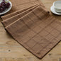 Linen Checked Farmhouse Table Runner, 13x48 Inches Roasted Brown | Raised Grid by ZEEMARTONLINE