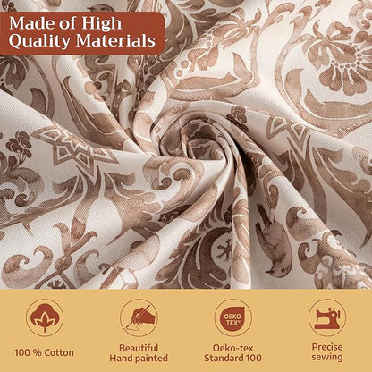 Maison d' Hermine Table Cloth Square Table 100% Cotton 54 x 54 Inches Fall Tablecloth Reusable Everyday Use for Thanksgiving Christmas Decorations Dining Farmhouse Party (Allure)