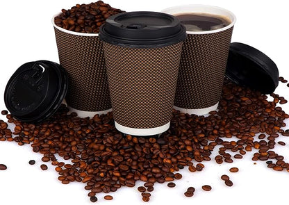 Promora 8 oz Brown Disposable Coffee Cups - Image 6
