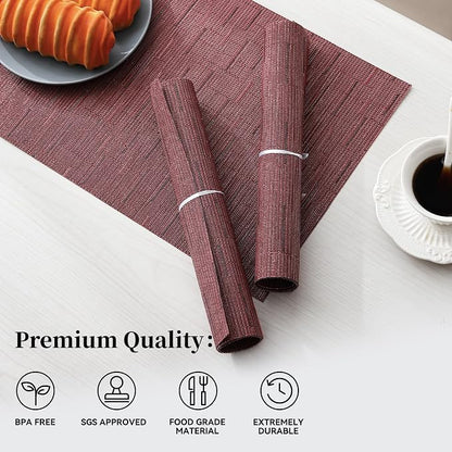 Leetaltree Burgundy Placemats Set of 12 - Image 2